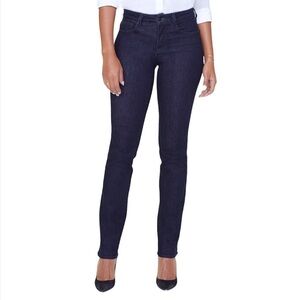NYDJ Marilyn Straight Dark Wash Jeans Size 6 Minimalist Casual Denim